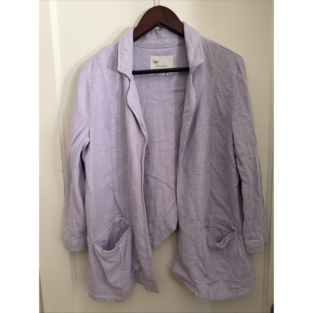 Anthropologie Woman's Lilac Linen Blazer Jacket Size 6 Linen Viscose Pockets